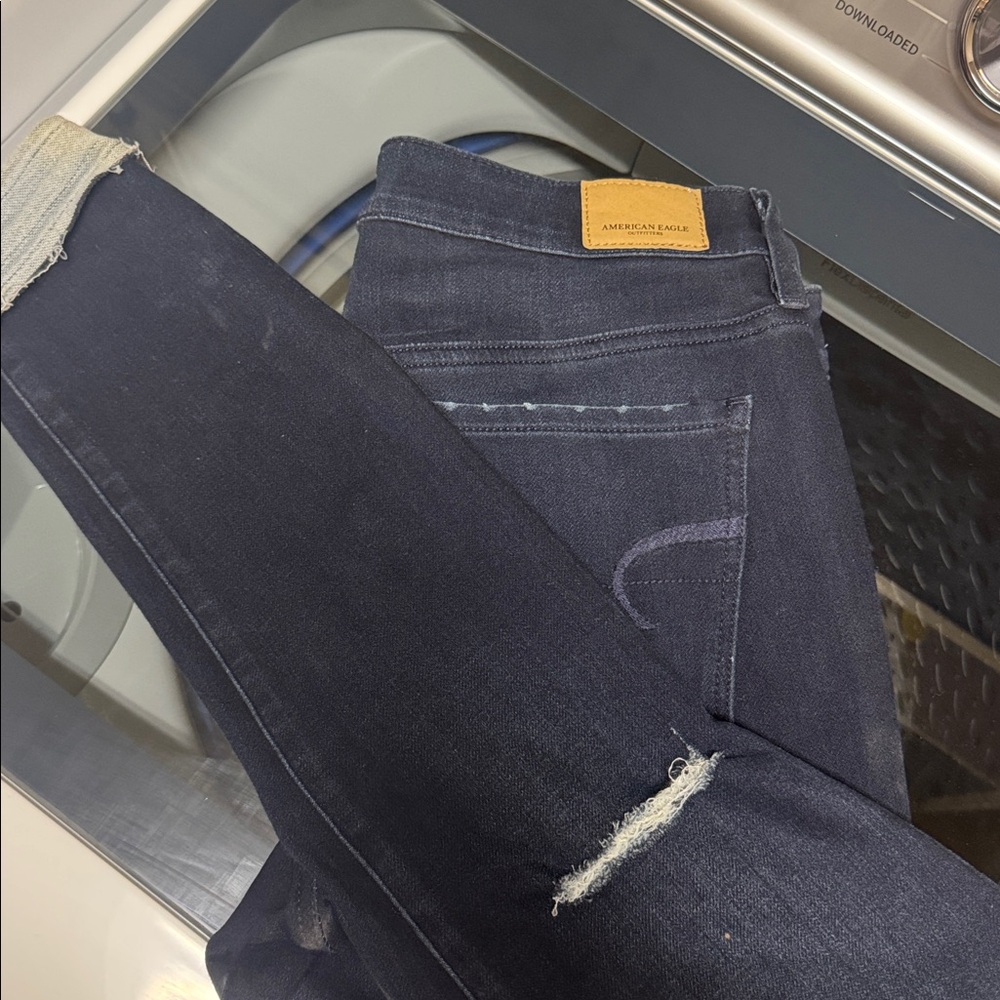 American Eagle Dark Wash Distressed Jeans